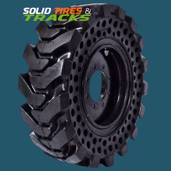 Set of 4 Solid Skid Steer Tires 10-16.5 - Heavy Duty