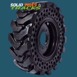 Set of 4 Solid Skid Steer Tires 10-16.5 - Standard Duty