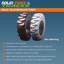 Set of 4, 14.00-24 Telehandler Solid Tires with 12 Bolt Hole Rims