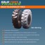 Set of 4, 14.00-24 Telehandler Solid Tires with 8 Bolt Hole Rims