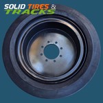 Set of 4, Solid Skid Steer Tires 12-16.5 / 33x12-20 with 9" Center Hub