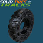 385/65-19.5 or 44X15-24 Solid Tires with 10 Bolt Rims