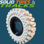 Set of 4, 13.00-24 Non-Marking Solid Telehandler Tires with Rims